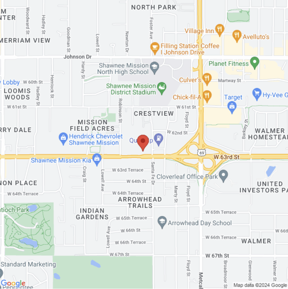 Map to Bergner Chiropractic in Overland Park, KS